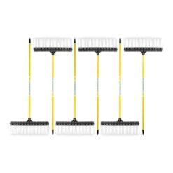 Groundskeeper II 21” Rake W/ Yellow 55” Fiberglass Handle (6 Pack)