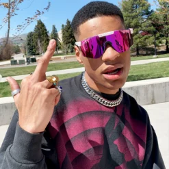 Pit Vipers “The LA Brights” Polarized Double Wide Pink Revo -Garden Tools Store la brights p dw4 x566